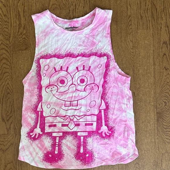Spongebob Pink Tie Dye Tank - Picture 1 of 3